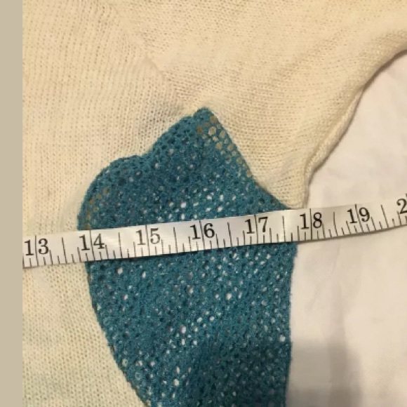 SemiSheer Sweater‎ OS By Story Of Lola Crm/Grn (z) - Picture 3 of 5